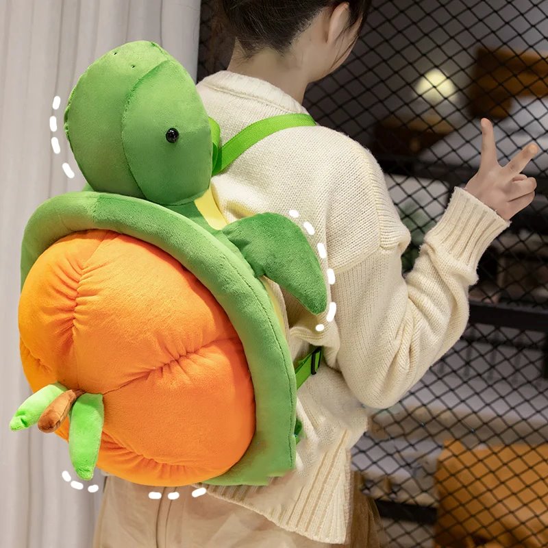 Brehn | Grüner Orange Schildkröte Plüsch Rucksack