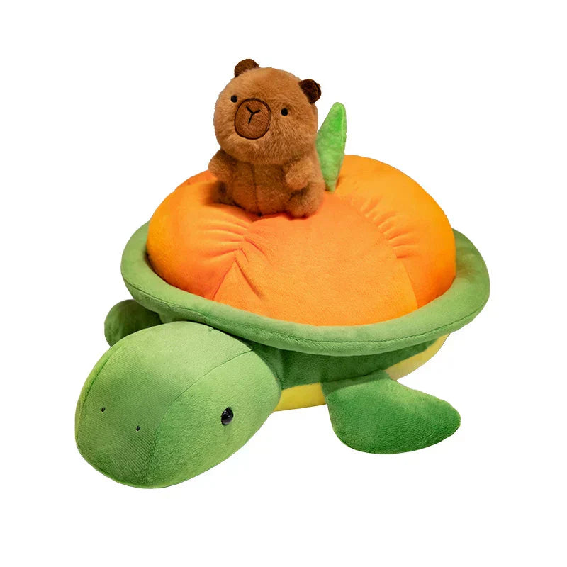 Brehn | Grüner Orange Schildkröte Plüsch Rucksack
