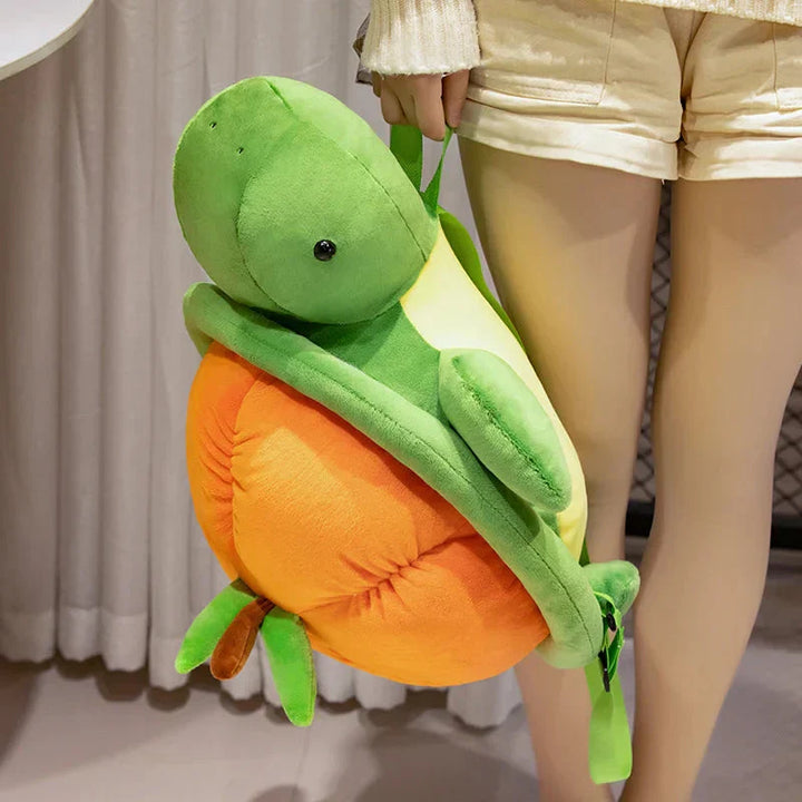 Brehn | Grüner Orange Schildkröte Plüsch Rucksack