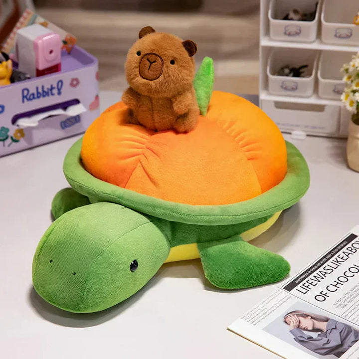 Brehn | Grüner Orange Schildkröte Plüsch Rucksack