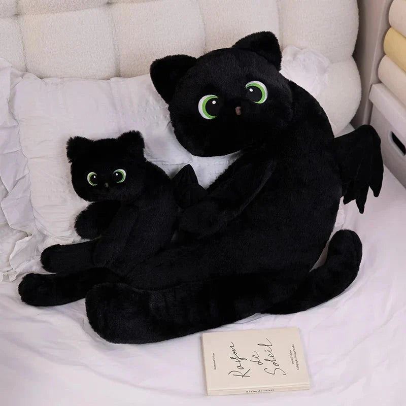 Brehn | Kawaii Schwarze Katze mit Flügeln Plüschtiere