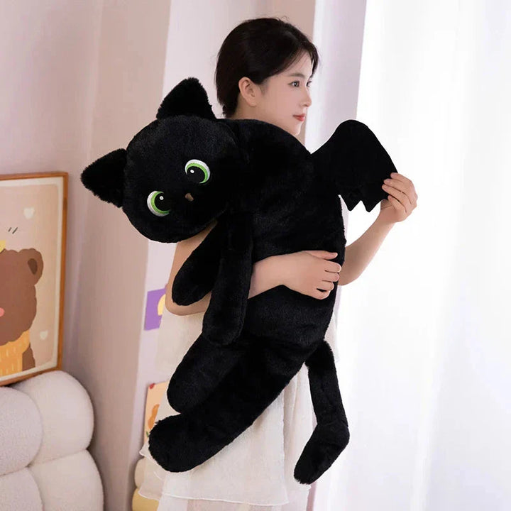 Brehn | Kawaii Schwarze Katze mit Flügeln Plüschtiere