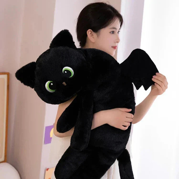 Brehn | Kawaii Schwarze Katze mit Flügeln Plüschtiere