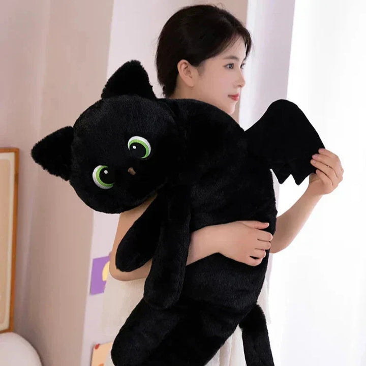 Brehn | Kawaii Schwarze Katze mit Flügeln Plüschtiere