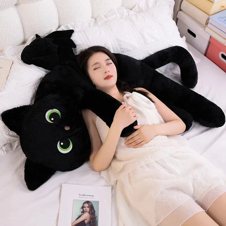Brehn | Kawaii Schwarze Katze mit Flügeln Plüschtiere