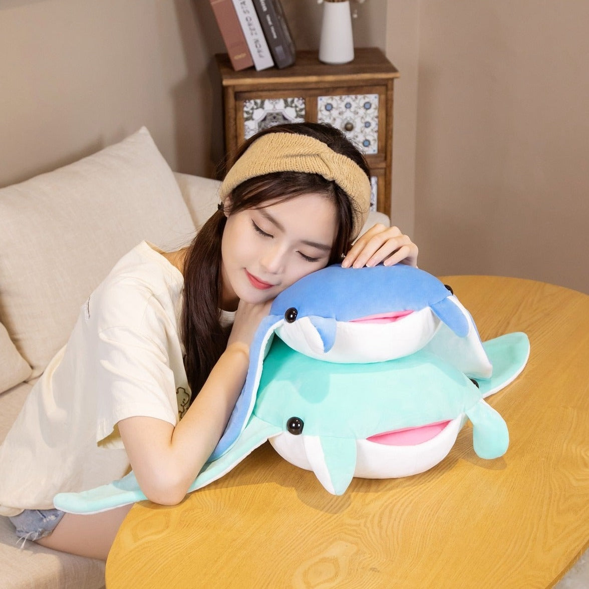 Brehn | Kawaii Blaue Mobula Teufelsrochen Plüschtiere