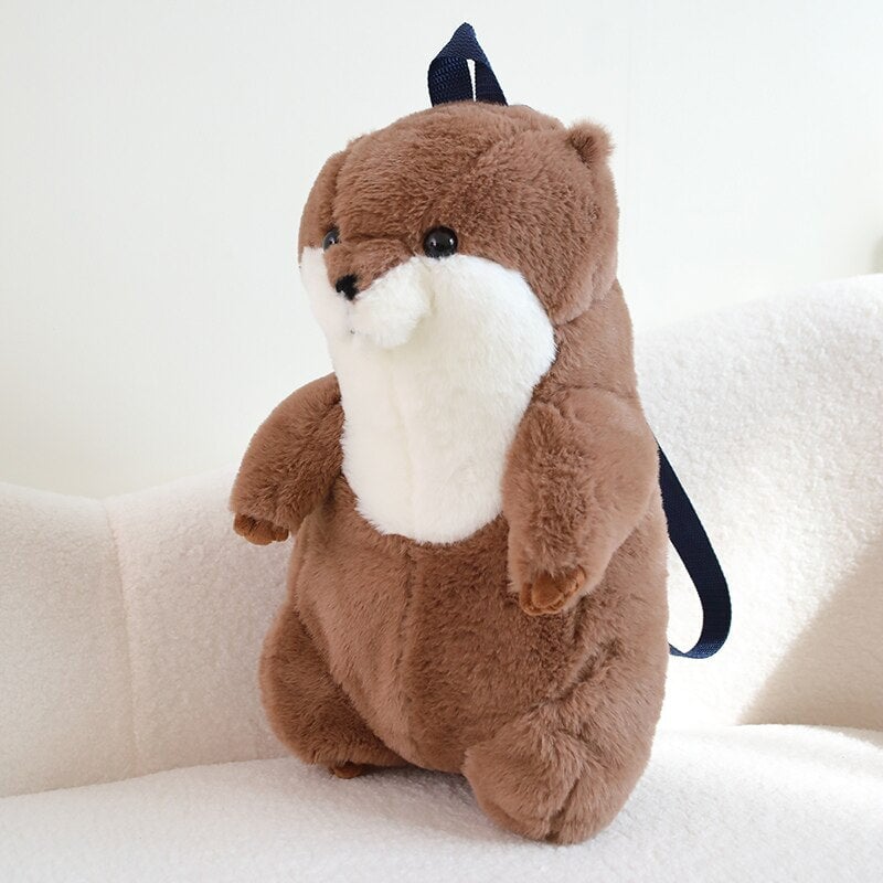 Brehn | Kawaii Brauner Otter Rucksack Plüschtier
