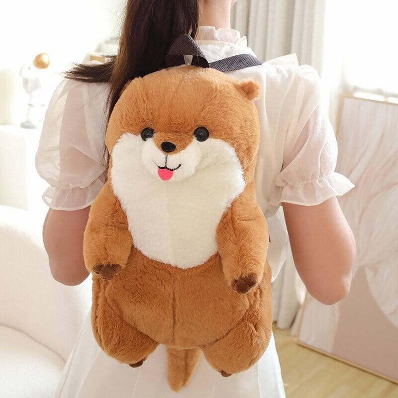 Brehn | Kawaii Brauner Otter Rucksack Plüschtier