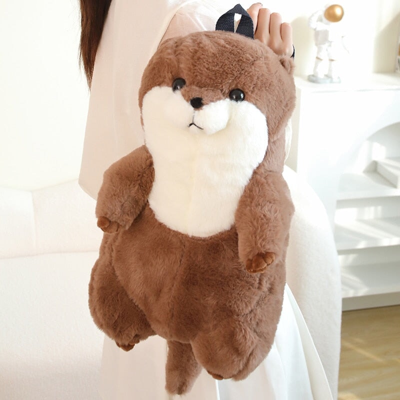 Brehn | Kawaii Brauner Otter Rucksack Plüschtier