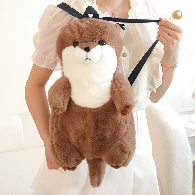 Brehn | Kawaii Brauner Otter Rucksack Plüschtier