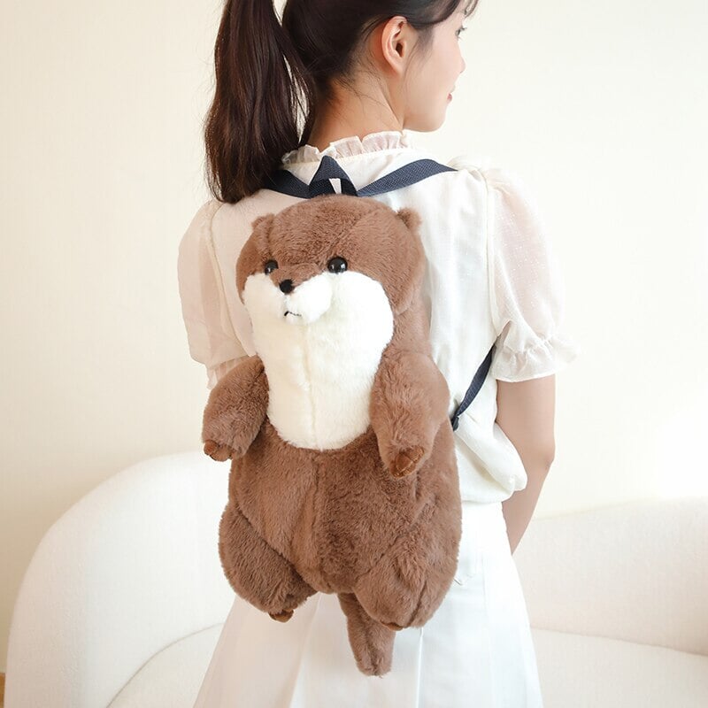 Brehn | Kawaii Brauner Otter Rucksack Plüschtier