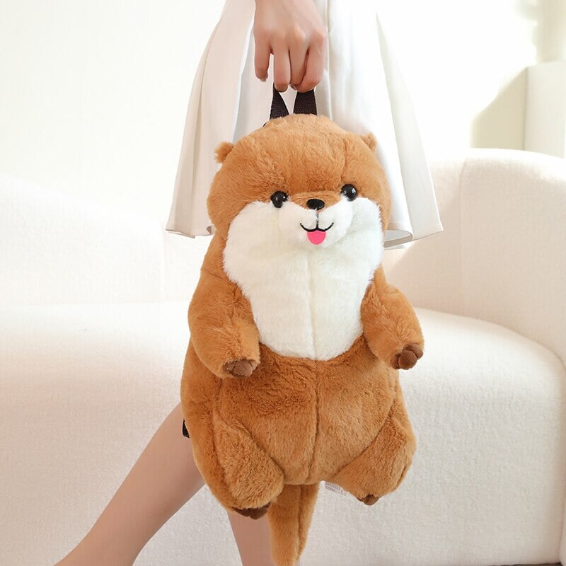 Brehn | Kawaii Brauner Otter Rucksack Plüschtier