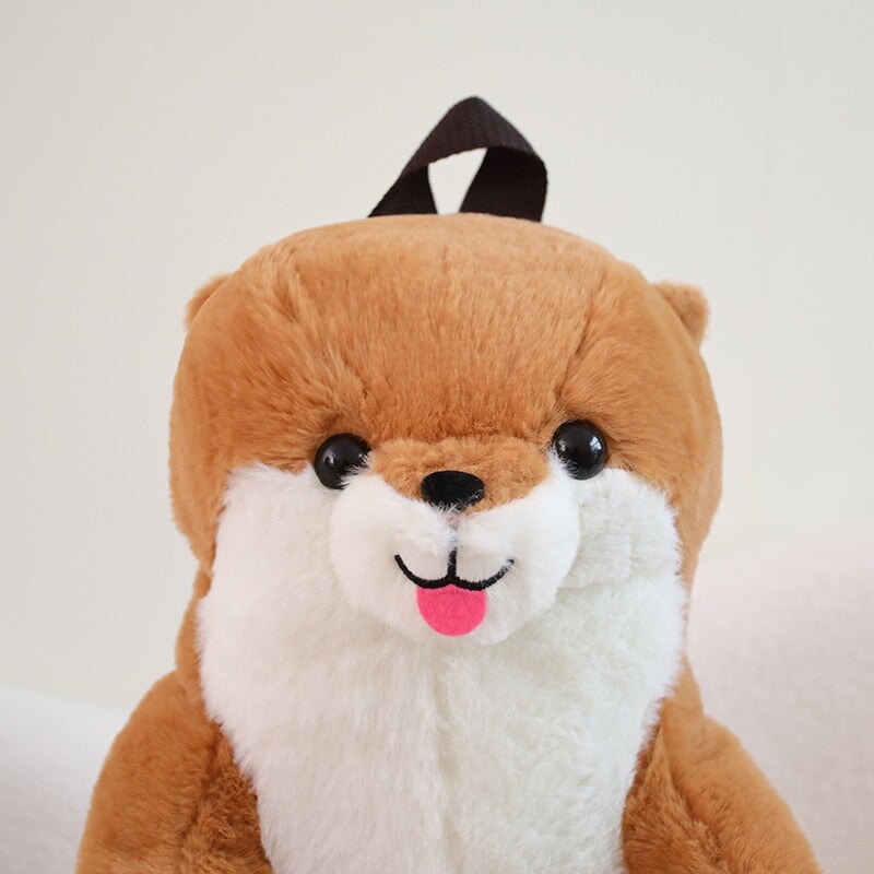 Brehn | Kawaii Brauner Otter Rucksack Plüschtier