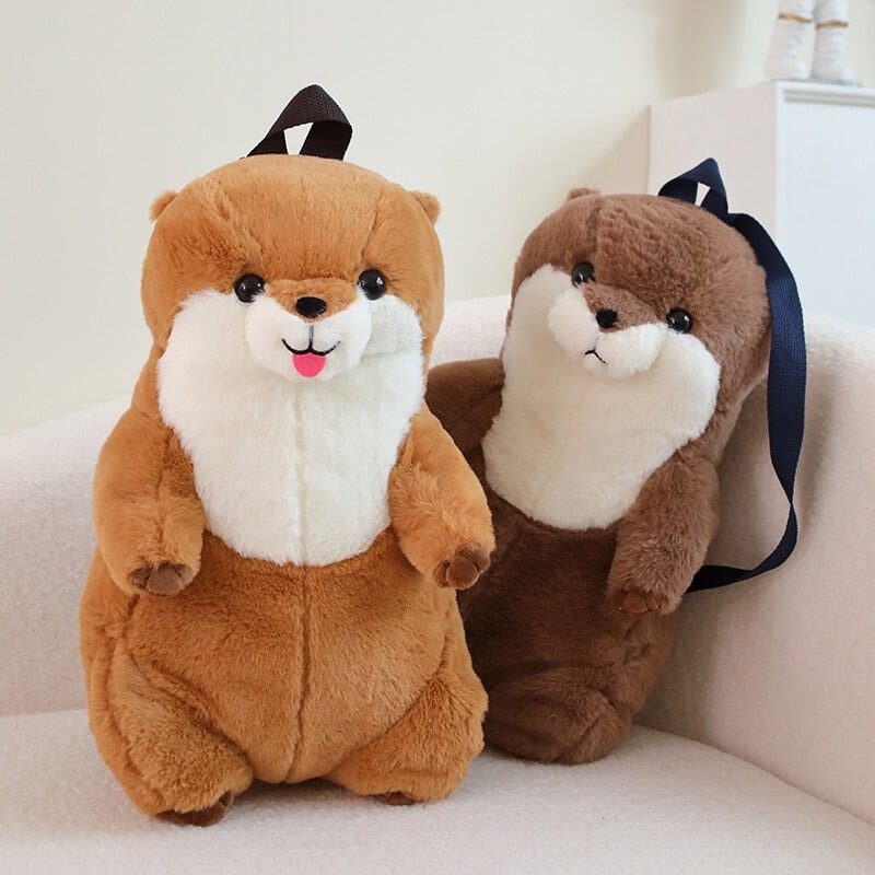 Brehn | Kawaii Brauner Otter Rucksack Plüschtier