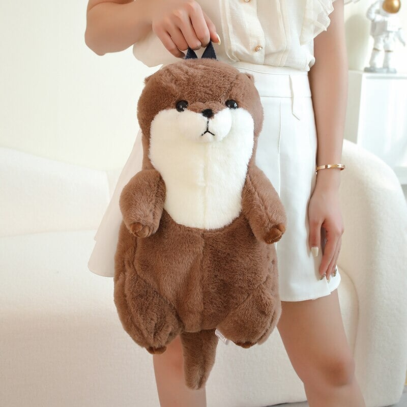 Brehn | Kawaii Brauner Otter Rucksack Plüschtier