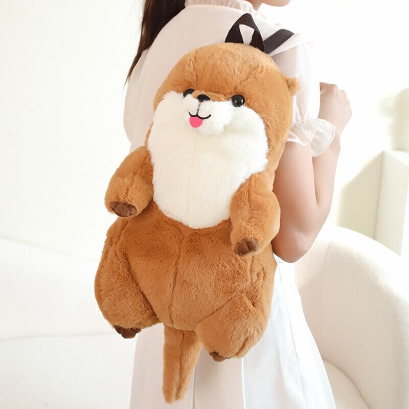 Brehn | Kawaii Brauner Otter Rucksack Plüschtier