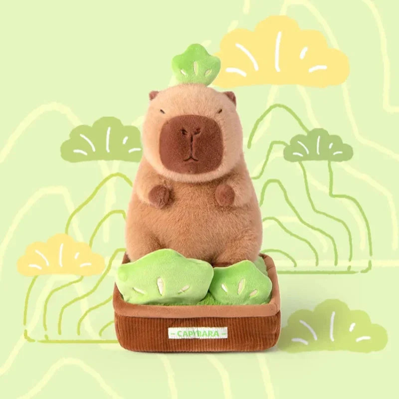 Brehn | Kawaii Capybara Pflanze Topf Plüschfigur