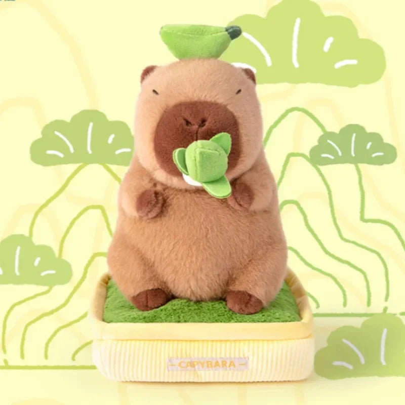 Brehn | Kawaii Capybara Pflanze Topf Plüschfigur