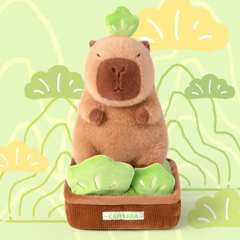 Brehn | Kawaii Capybara Pflanze Topf Plüschfigur