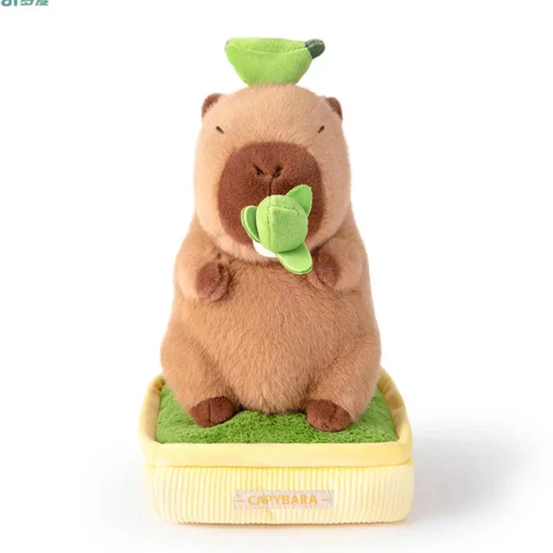 Brehn | Kawaii Capybara Pflanze Topf Plüschfigur