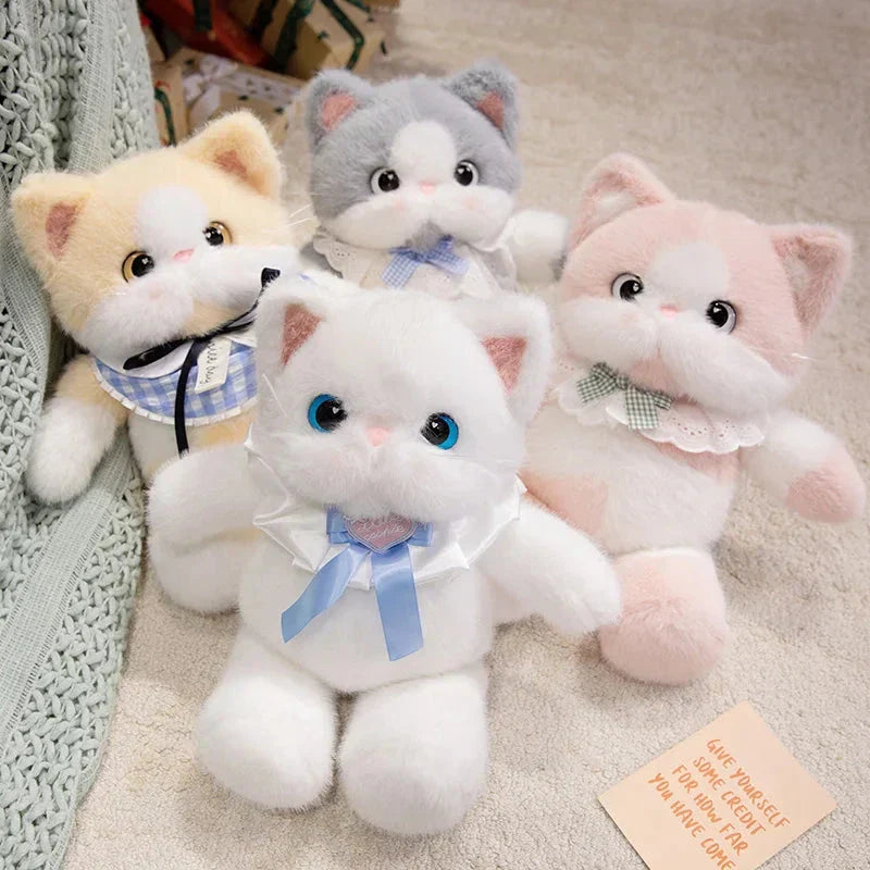 Brehn | Kawaii Katze Plüsch Familie mit Halsband