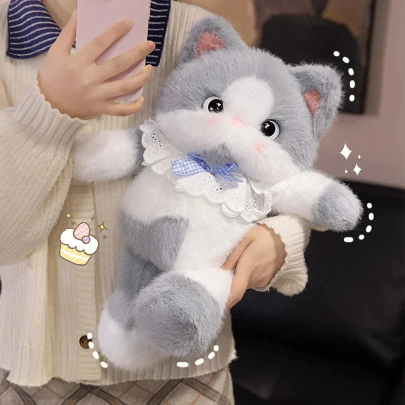 Brehn | Kawaii Katze Plüsch Familie mit Halsband
