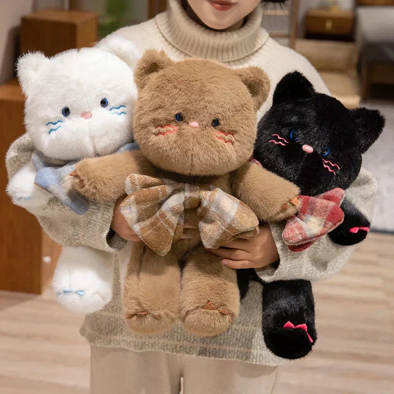 Brehn | Kawaii Katze Teddy Bär Fliege Plüschtiere