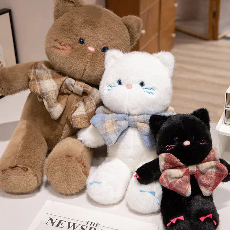 Brehn | Kawaii Katze Teddy Bär Fliege Plüschtiere
