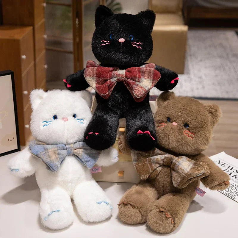 Brehn | Kawaii Katze Teddy Bär Fliege Plüschtiere