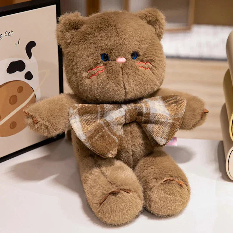 Brehn | Kawaii Katze Teddy Bär Fliege Plüschtiere