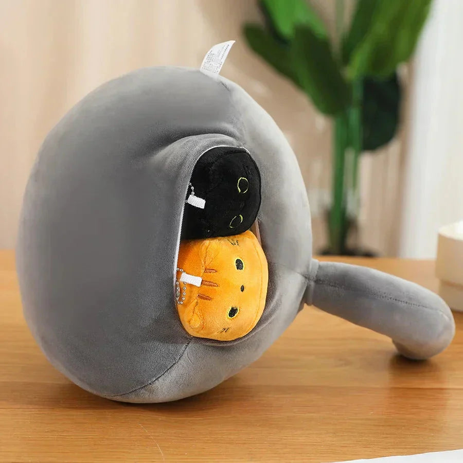 Brehn | Kawaii Chunky Katzen-Plüschtiere mit Kätzchen