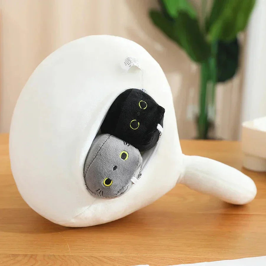 Brehn | Kawaii Chunky Katzen-Plüschtiere mit Kätzchen