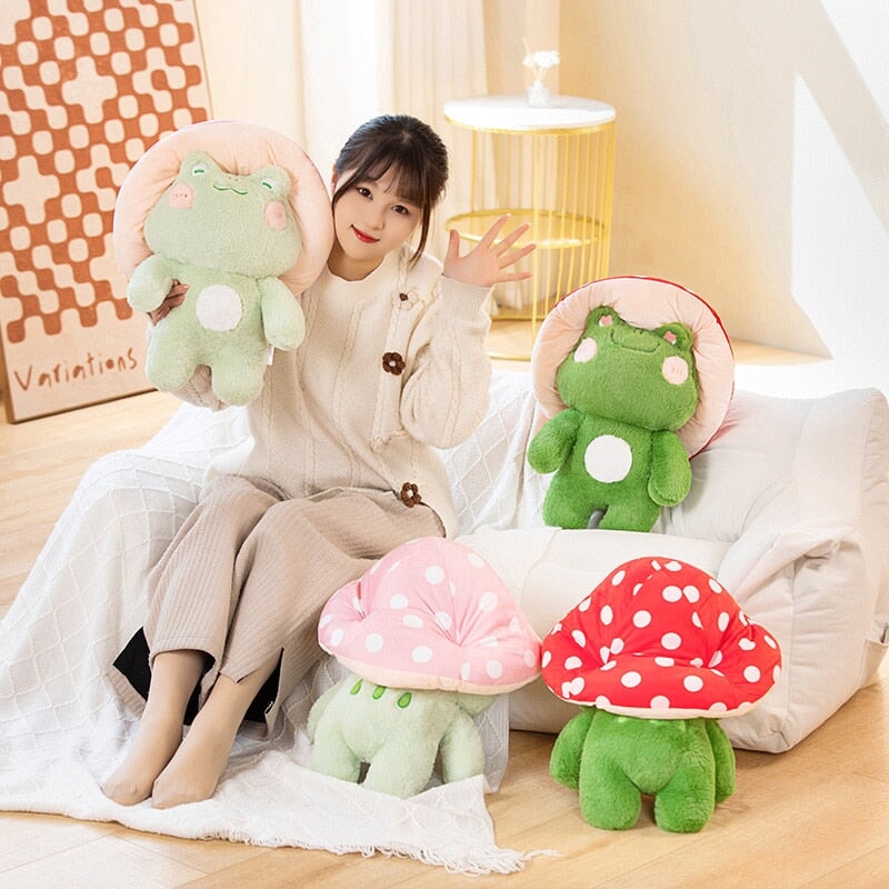 Brehn | Kawaii Flauschige Pilz Frosch Familie Plüschtiere
