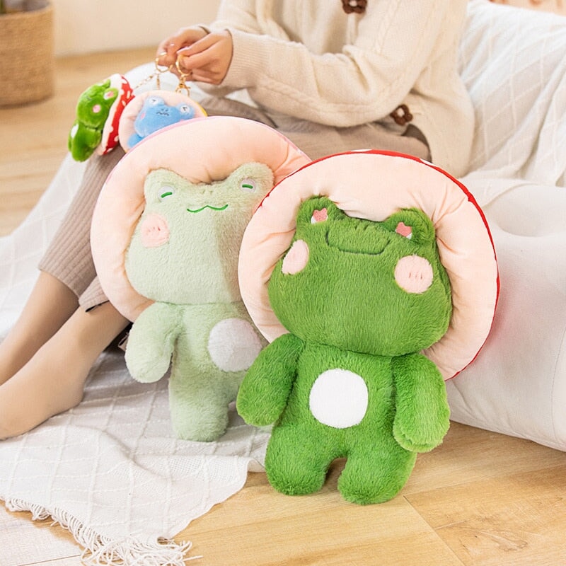 Brehn | Kawaii Flauschige Pilz Frosch Familie Plüschtiere