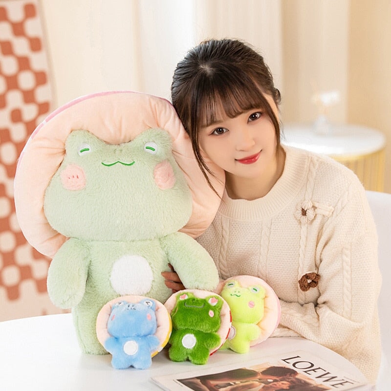Brehn | Kawaii Flauschige Pilz Frosch Familie Plüschtiere