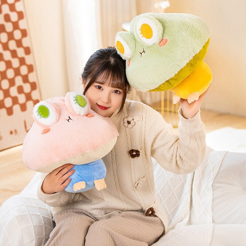 Brehn | Kawaii Flauschige Pilz Frosch Familie Plüschtiere