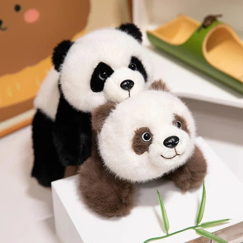 Brehn | Kawaii Fuzzy Schwarz Braun Panda Plüschtiere