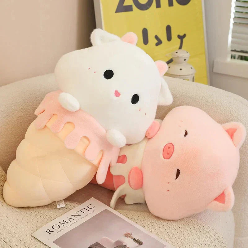 Brehn | Kawaii Eiscreme Schwein Capybara Küken Schaf Plüschfigur