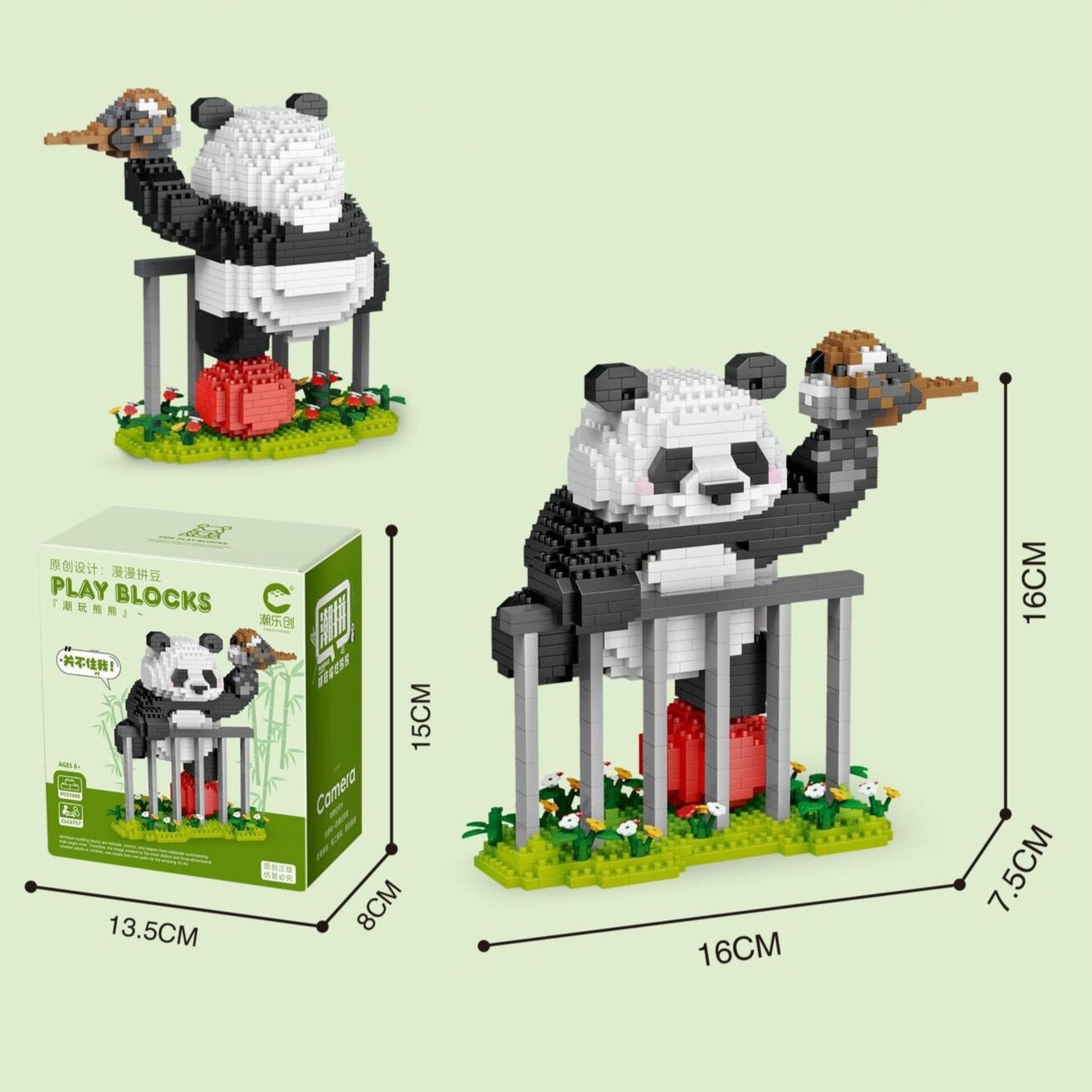 Brehn | Kawaii Panda 3-in-1 Nano-Baustein-Kollektion 2