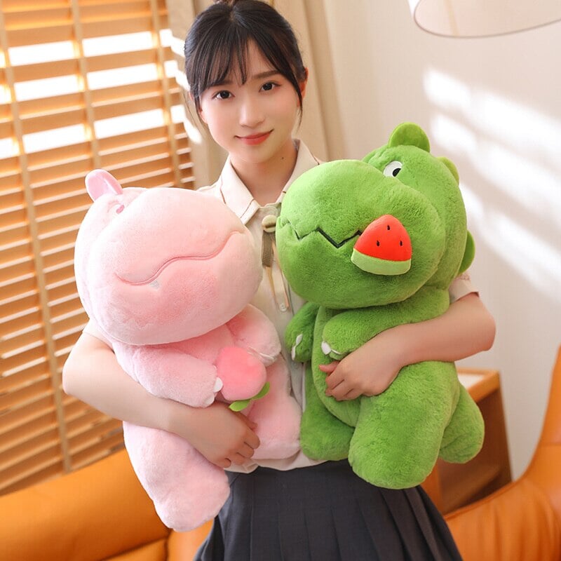 Brehn | Kawaii Pink Grün Flauschige Dinosaurier Plüschtiere