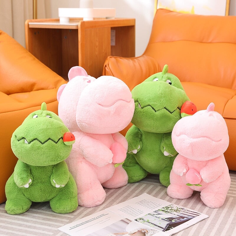 Brehn | Kawaii Pink Grün Flauschige Dinosaurier Plüschtiere
