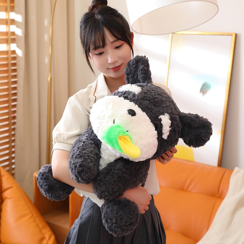 Brehn | Kawaii Sooty der schwarze flauschige Hund mit Schluffi-Plüschtier