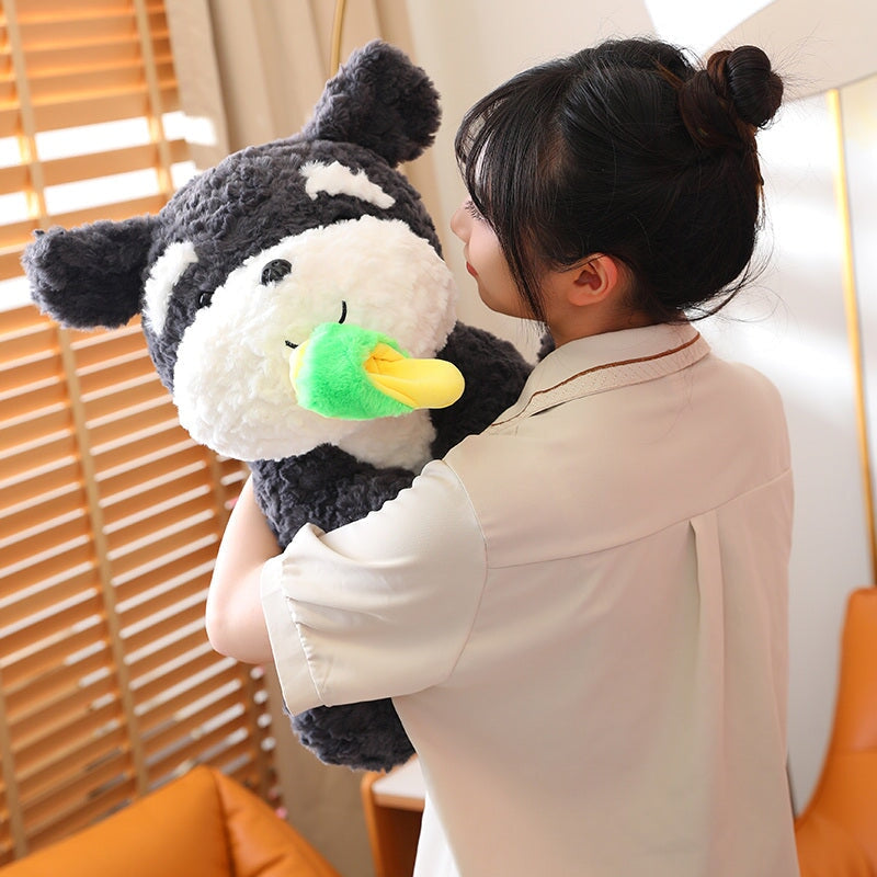 Brehn | Kawaii Sooty der schwarze flauschige Hund mit Schluffi-Plüschtier