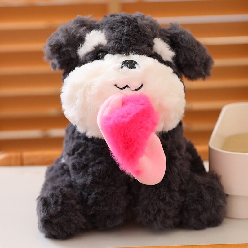 Brehn | Kawaii Sooty der schwarze flauschige Hund mit Schluffi-Plüschtier