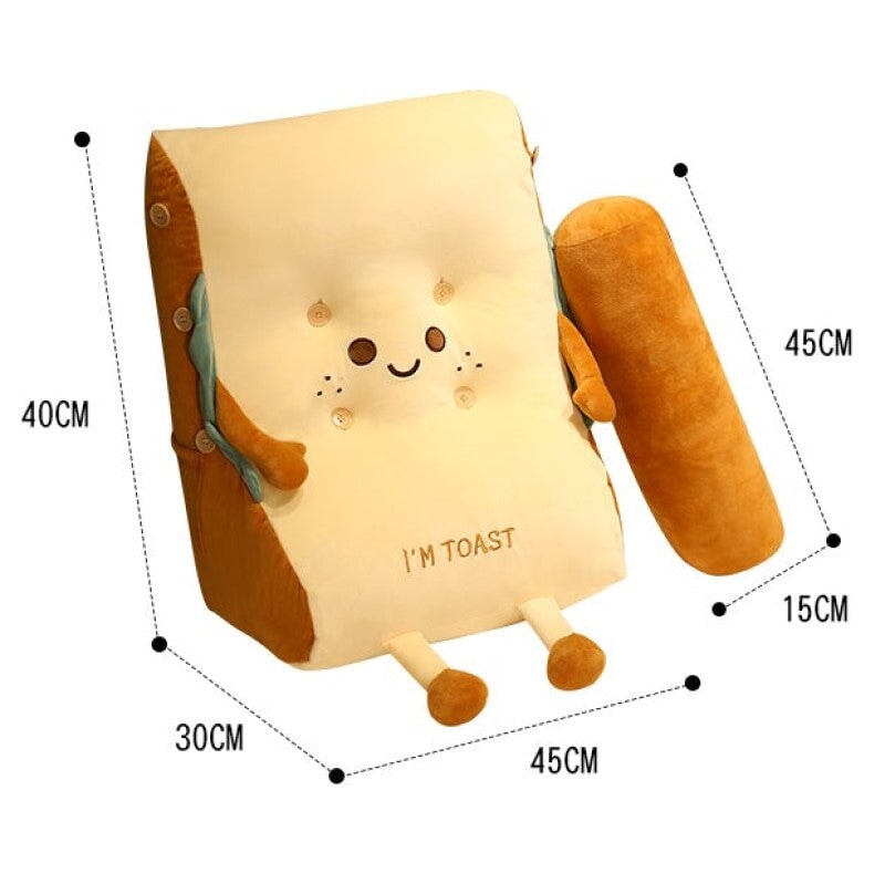 Brehn | Kawaii Toasted Bread Rückenstütze Plüschspielzeug
