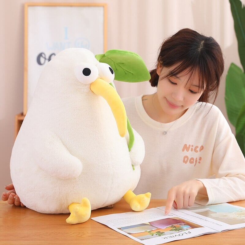 Brehn | Kawaii Weißer Kiwi-Vogel Plüschartikel