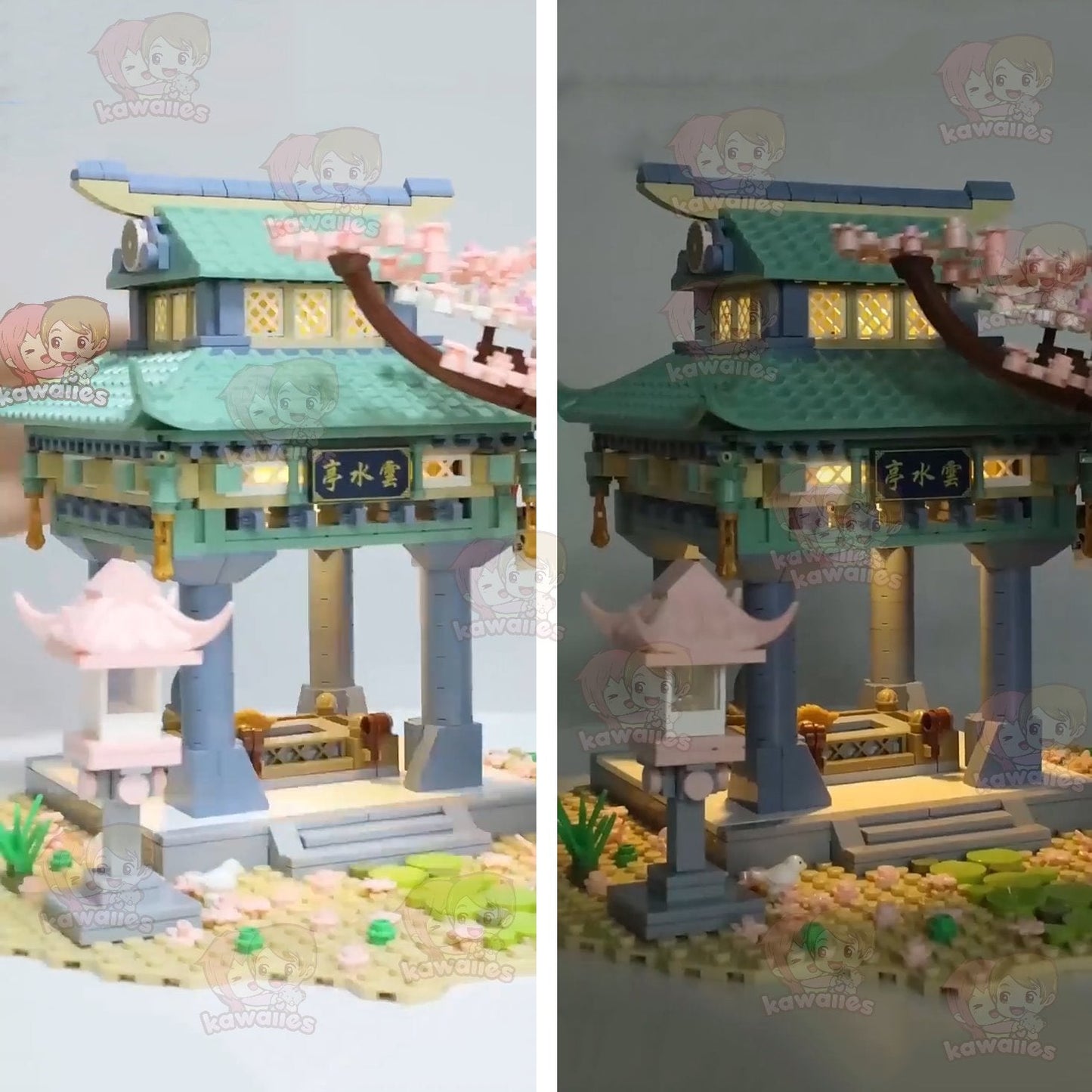 Brehn | Leuchte Romantisches Japanisches Hakone-Schrein mit Sakura-Baum-Bausätzen