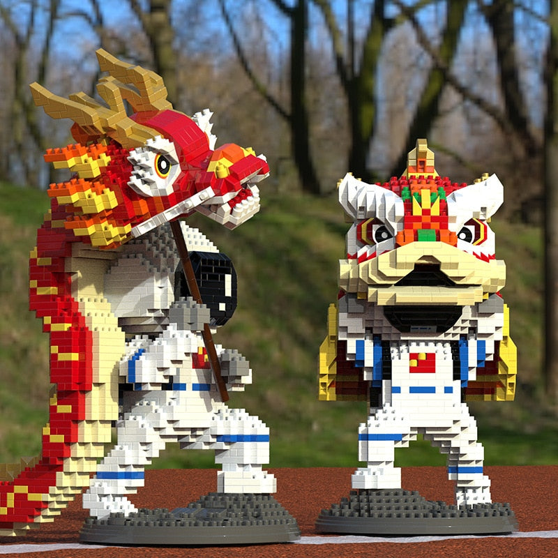 Brehn | Löwe & Drache Tanz Astronaut Nano Bausteine