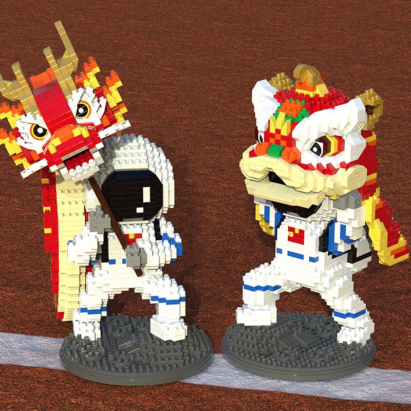 Brehn | Löwe & Drache Tanz Astronaut Nano Bausteine