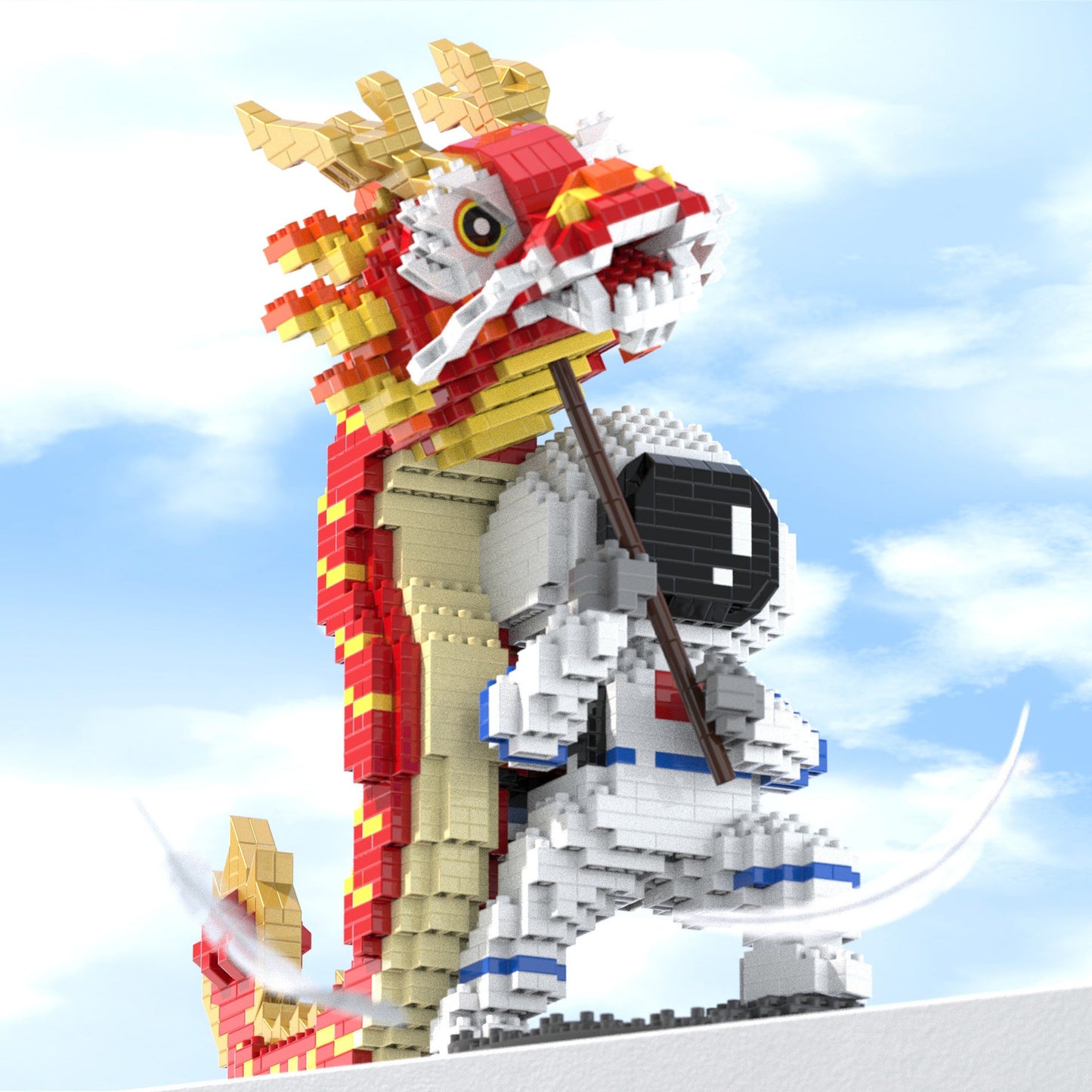 Brehn | Löwe & Drache Tanz Astronaut Nano Bausteine